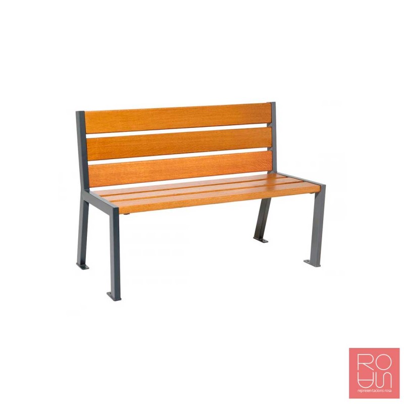 Banc Silaos en acer i fusta Roure PEFC